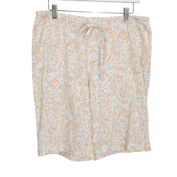 Lauren Ralph Lauren Black Label Pajama Set L Bermuda Shorts Notch Collar Floral - Picture 5 of 16